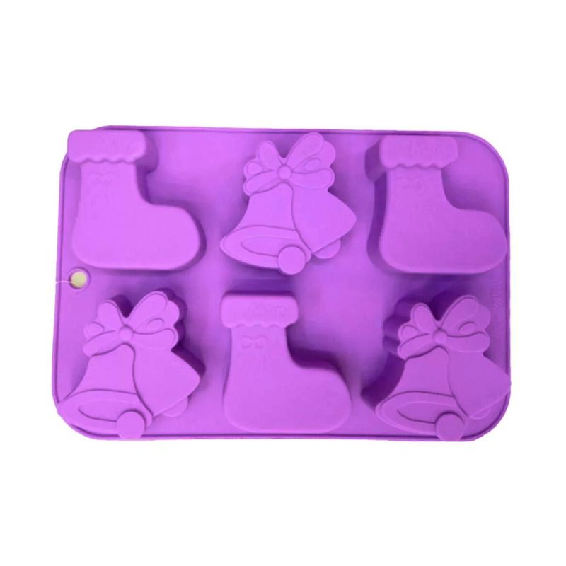 GENERICO - Molde De Silicona Para Queques Tortas Botas Campanas Morado