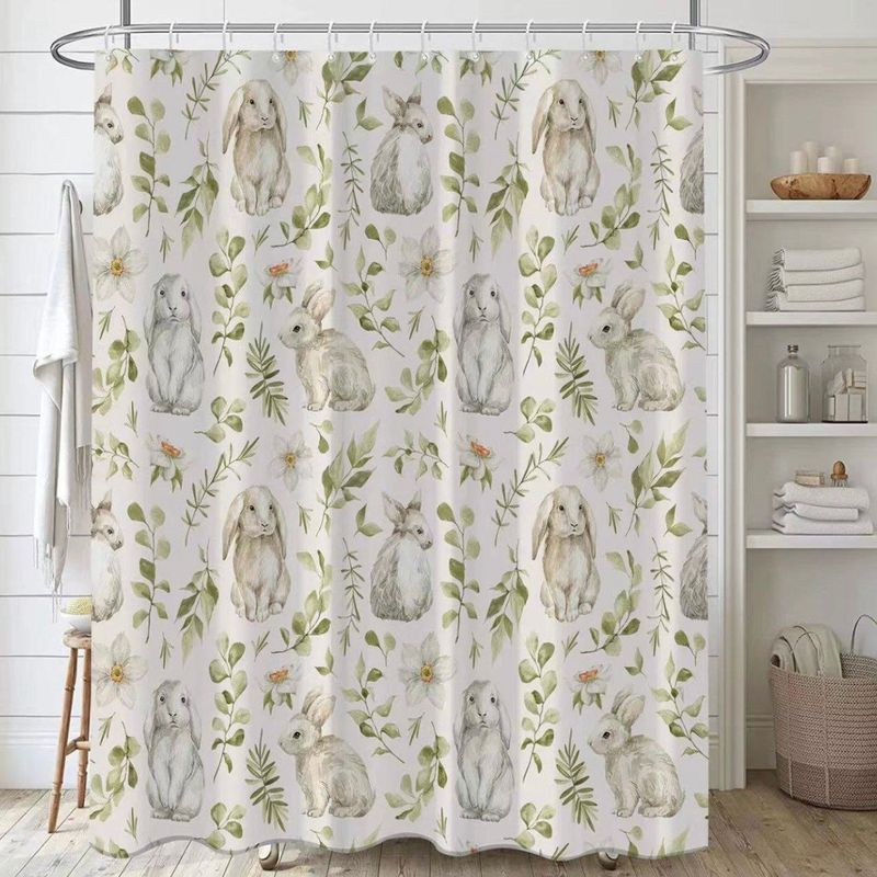 MANDIRHOME - Cortina de Baño Conejitos