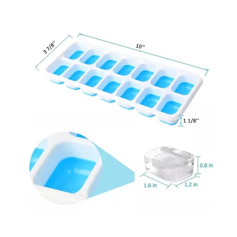 GENERICO - Bandeja De Cubitos De Hielo Con Tapas Sin Bpa Pack De 4