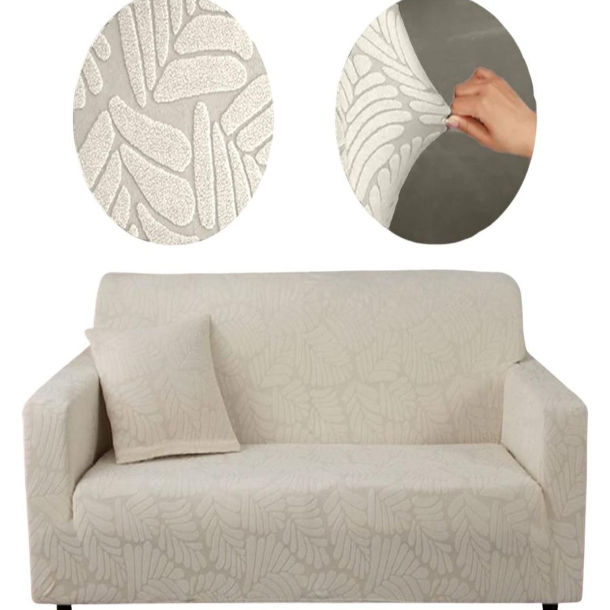 GENERICO - Juego Fundas Sofá Texturizadas 3+1+1 Antideslizantes 6n4