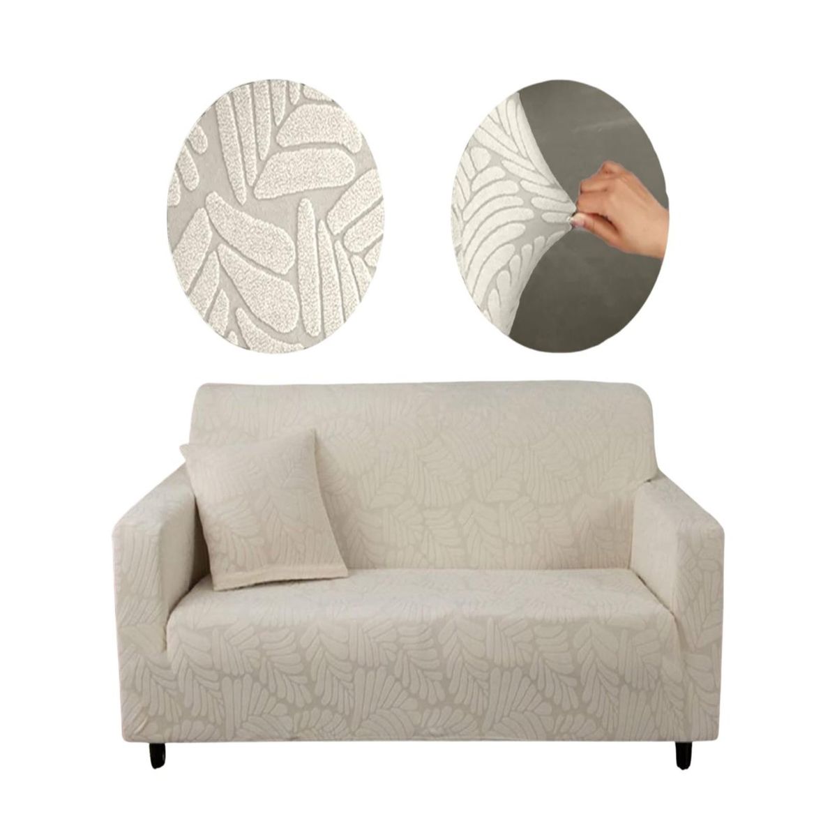 GENERICO - Juego Fundas Sofá Texturizadas 3+1+1 Antideslizantes 6n4