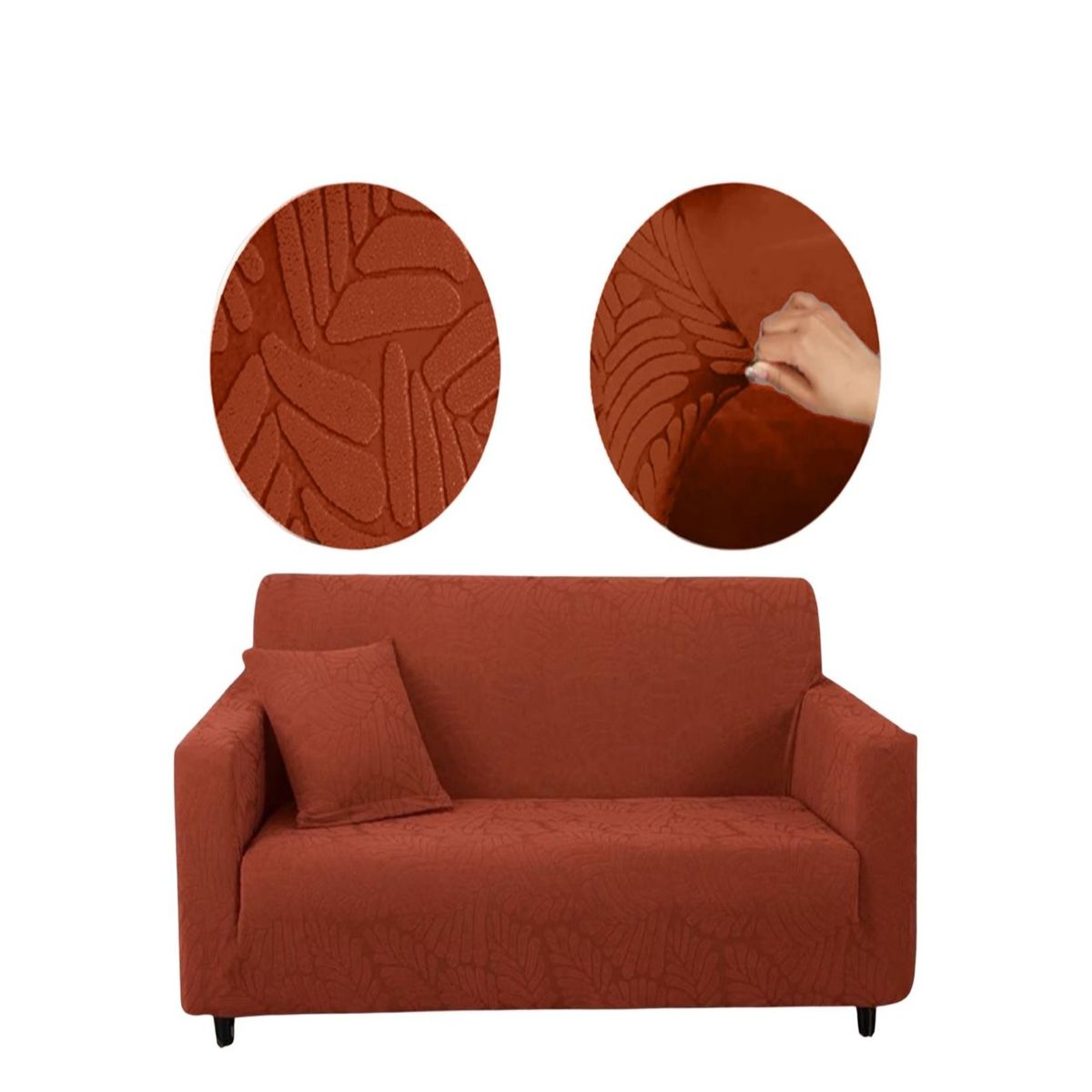 GENERICO - Juego Fundas Sofá Texturizadas 3+1+1 Antideslizantes 6n1