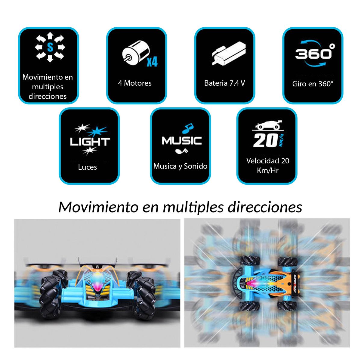 GENERICO - Auto RC control remoto gestual 4x4 alta velocidad Rojo