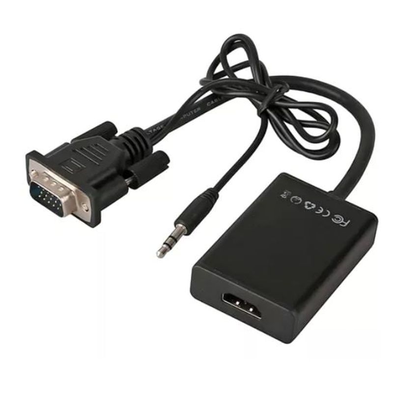 GENERICO - Adaptador Conversor Convertidor Vga A Hdmi Fullhd 1080 Audio