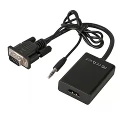 GENERICO - Adaptador Conversor Convertidor Vga A Hdmi Fullhd 1080 Audio