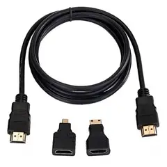 GENERICO - Cable Hdmi Mas Adaptadores Micro Hdmi Y Mini Hdmi