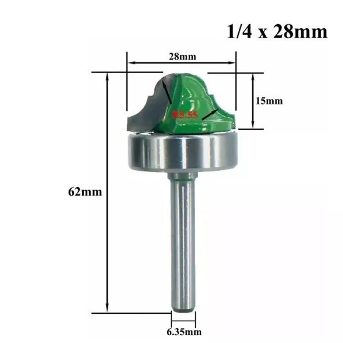 GENERICO - Fresa Madera Moldura Tablero Toma ¼ x 28 mm