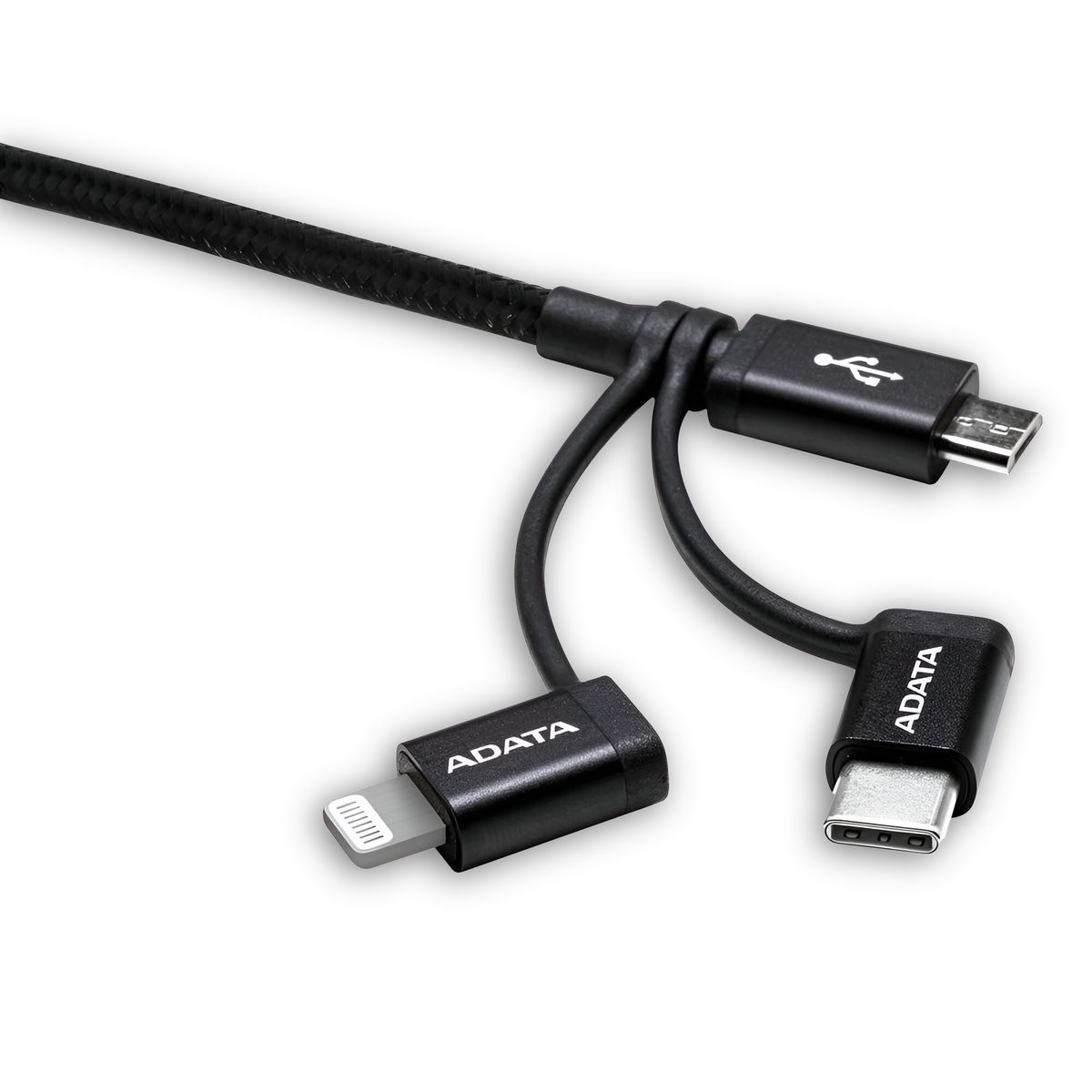 ADATA - Cable USB ADATA 3en1  USB-C + Micro USB + Lightning MFI 1M