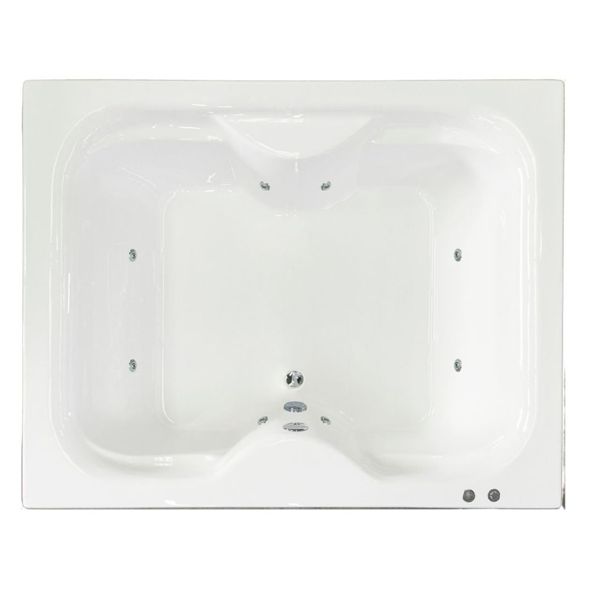 BUCK Y BUCK - Tina de Hidromasaje (195x155x50cm) 8 Inyectores, Motor Derecha
