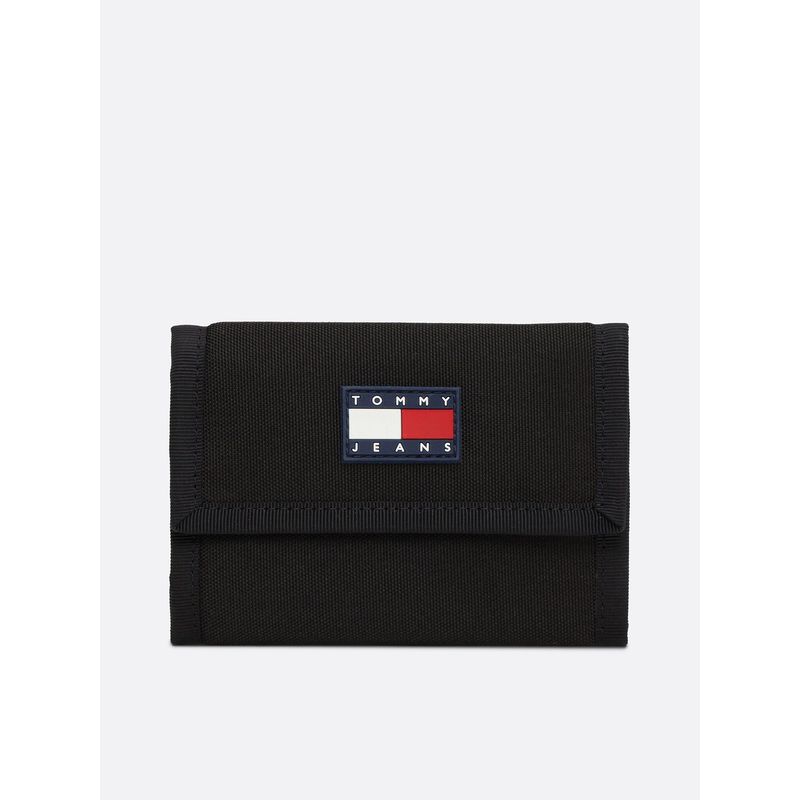 TOMMY HILFIGER - Billetera Trifold Con Logo Negro Tommy Hilfiger