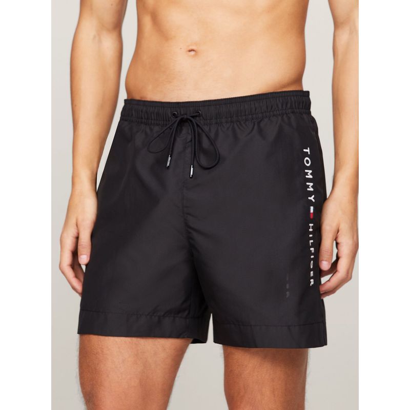 TOMMY HILFIGER - Traje De Baño De Largo Medio Con Logo Negro Tommy Hilfiger