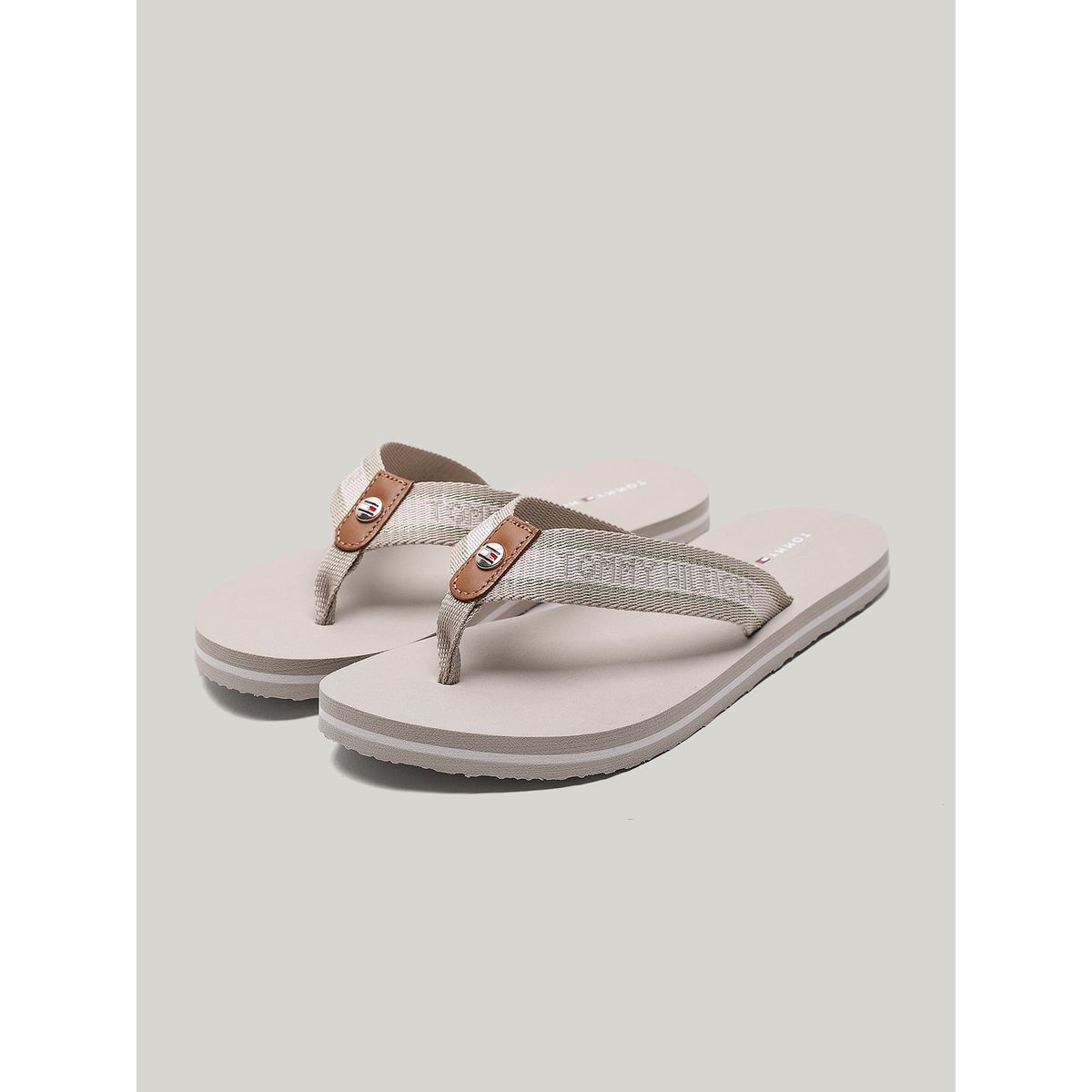 TOMMY HILFIGER - Sandalias Planas Con Logo Verde Tommy Hilfiger