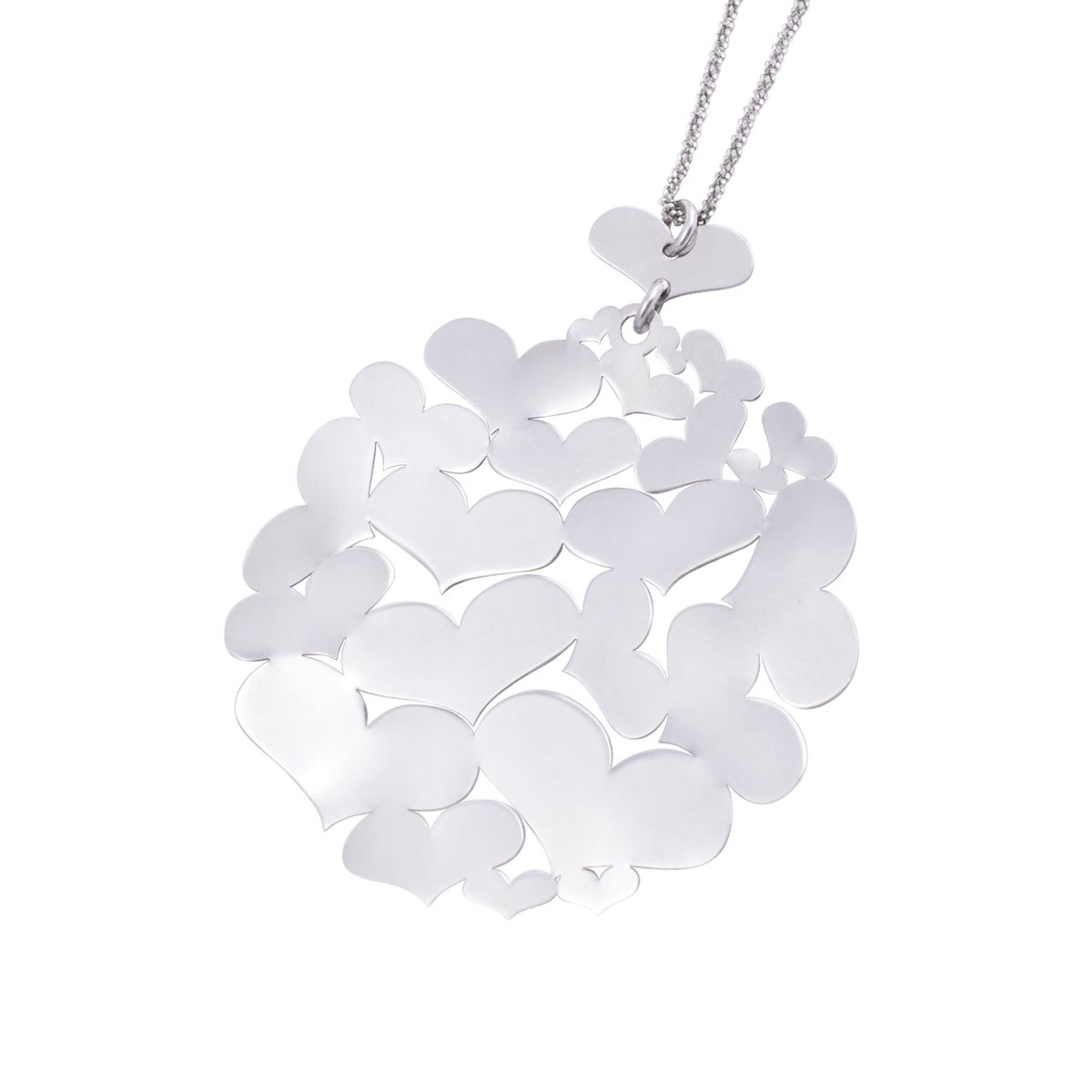 JB JOYAS BARON - Collar de Plata Esterlina 925 Medallón Corazón