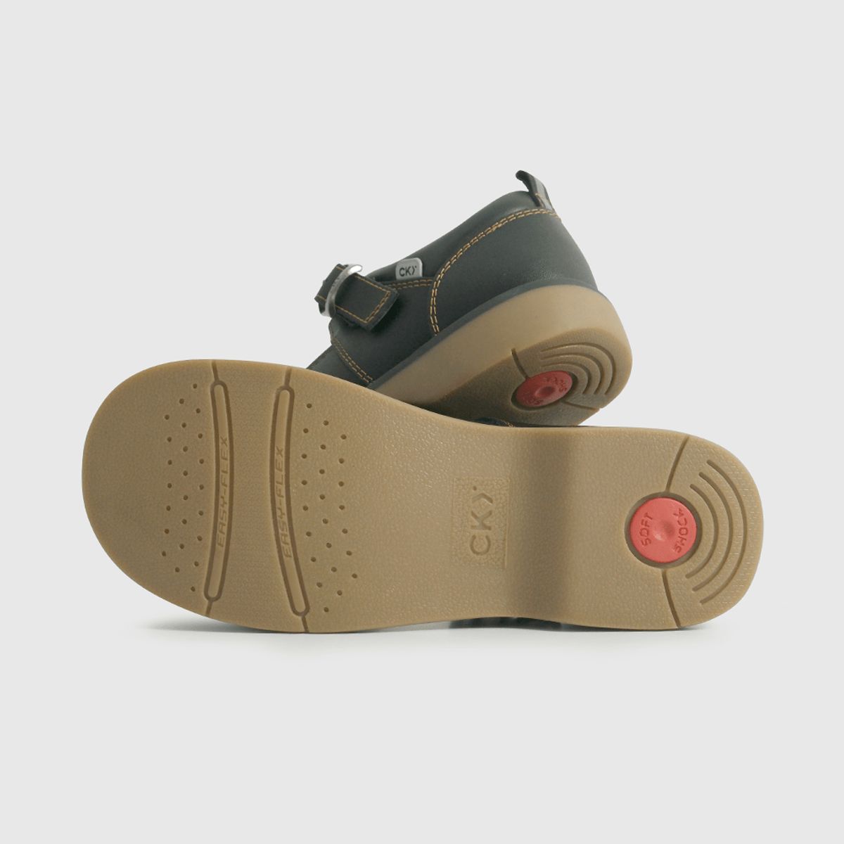 COLLOKY - Zapatos Escolares Reina Negros Cuero Hebilla Caminante