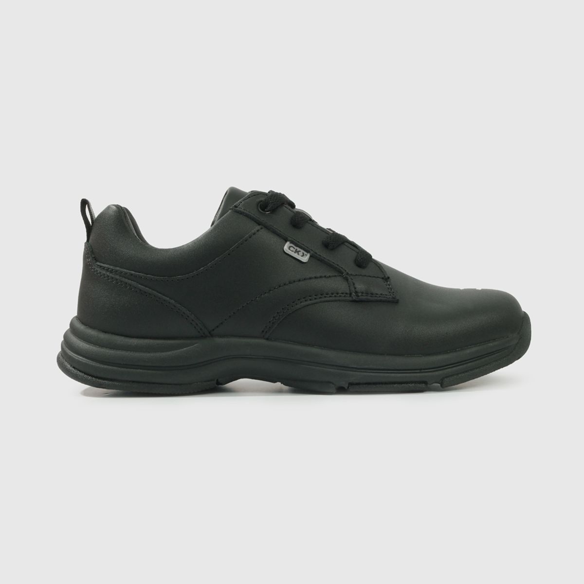 COLLOKY - Zapato Escolar Negro de Cuero con Cordón