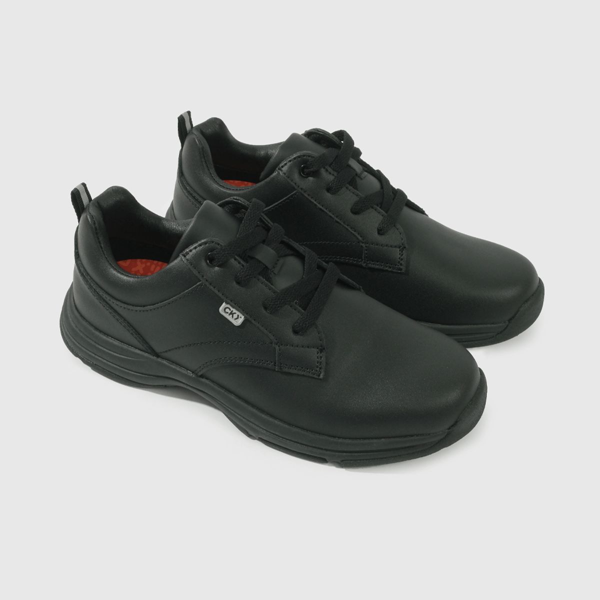 COLLOKY - Zapato Escolar Negro de Cuero con Cordón