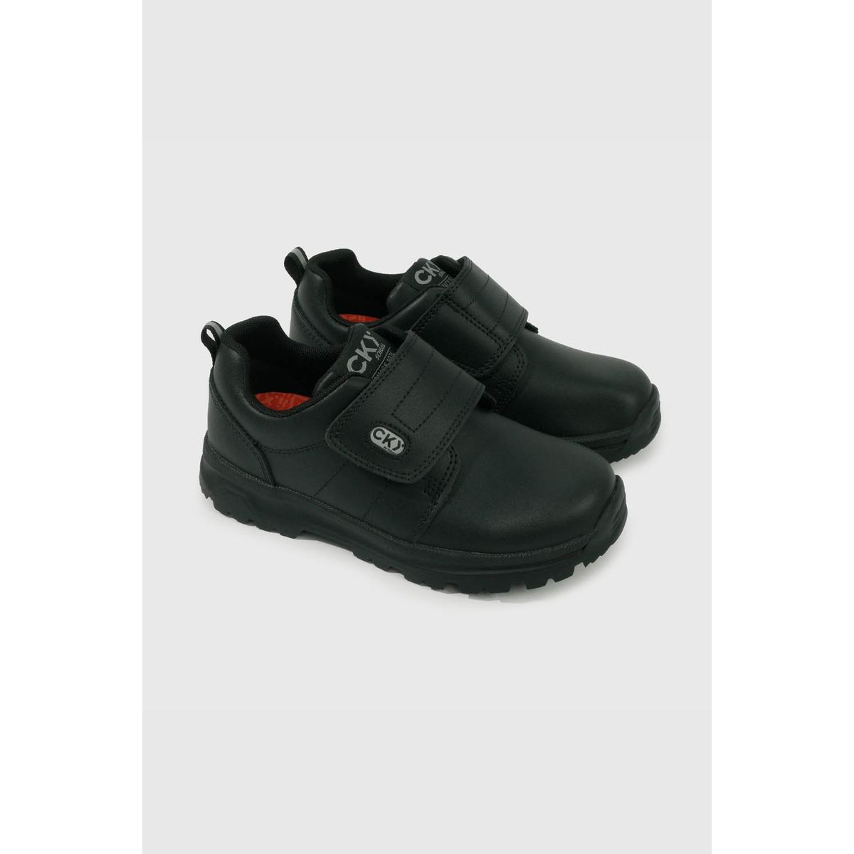 COLLOKY - Zapato Escolar Negro de Cuero con Velcro