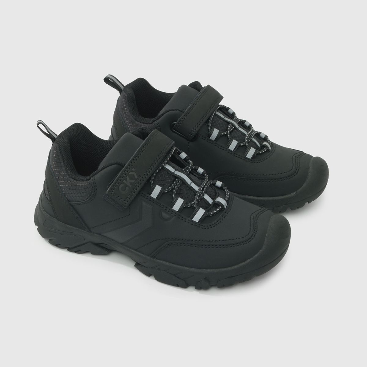 COLLOKY - Zapato Escolar Negro con Velcro para niño