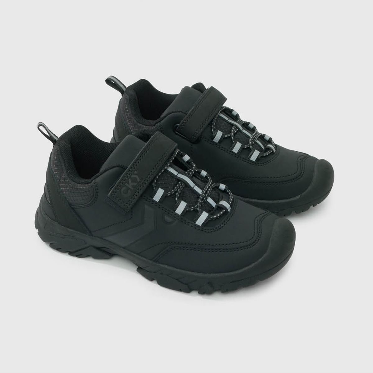 COLLOKY - Zapato Escolar Negro con Velcro para niño