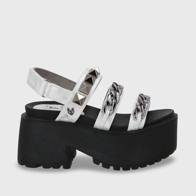 Imagen 2 del producto Sandalia Mujer Plateada Plataforma 15675