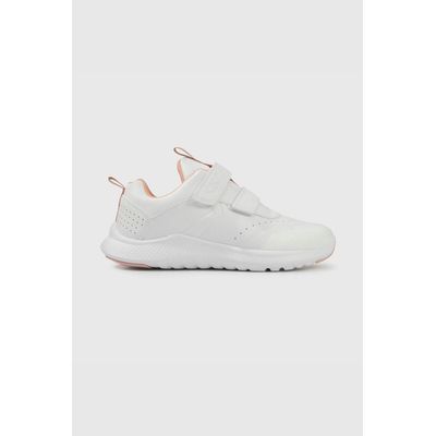 Imagen 2 del producto Zapatillas Escolar Blanca doble Velcro y Detalles Rosados Niña