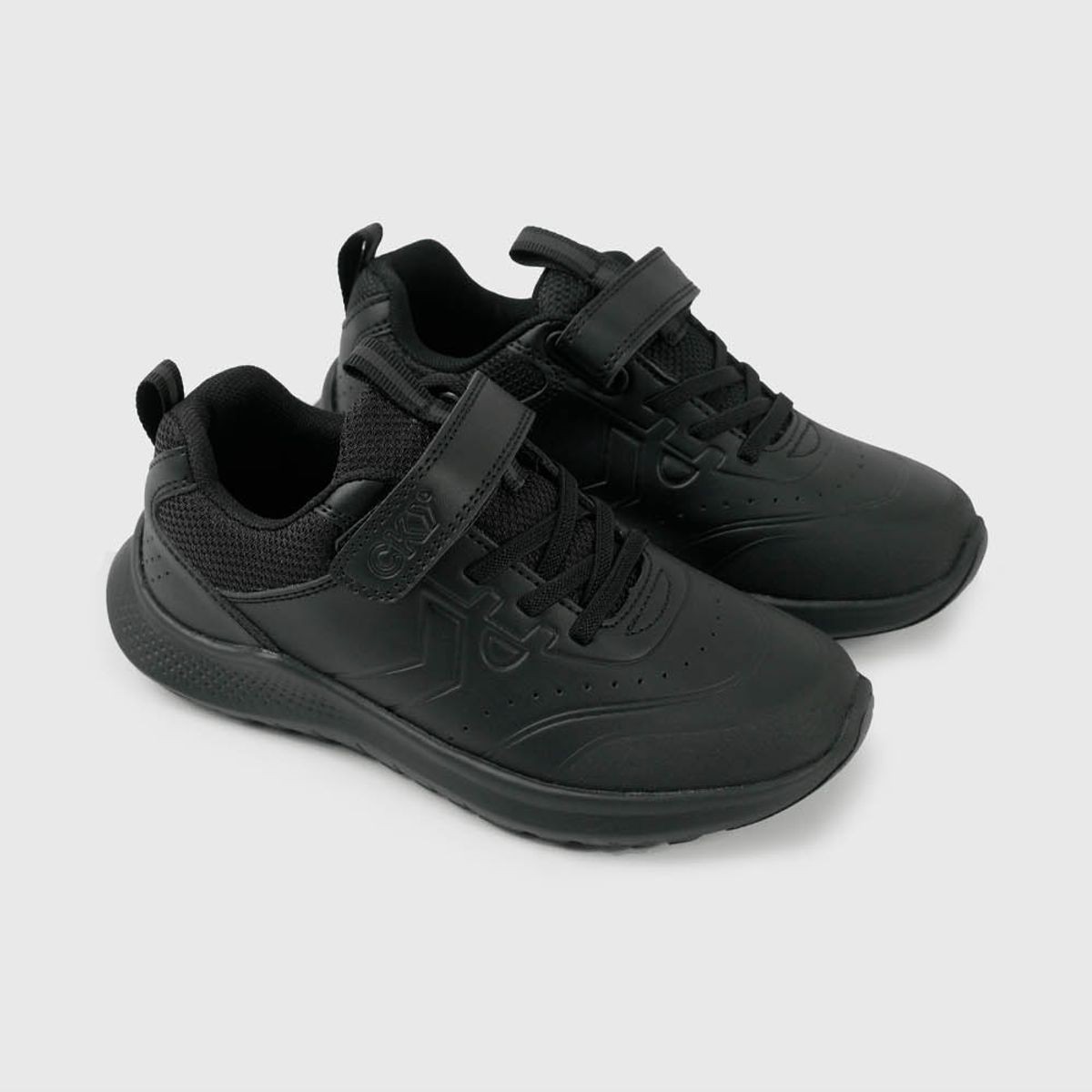 COLLOKY - Zapatilla Escolar Negra Unisex con Velcro Junior