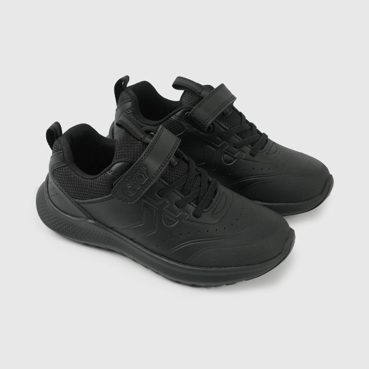 COLLOKY - Zapatilla Escolar Negra Unisex con Velcro Junior