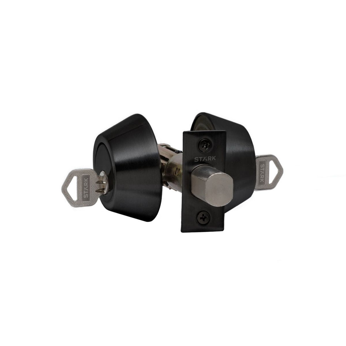 GENERICO - Cerrojo de seguridad cilindro exterior e int Negro mate Stärk Design