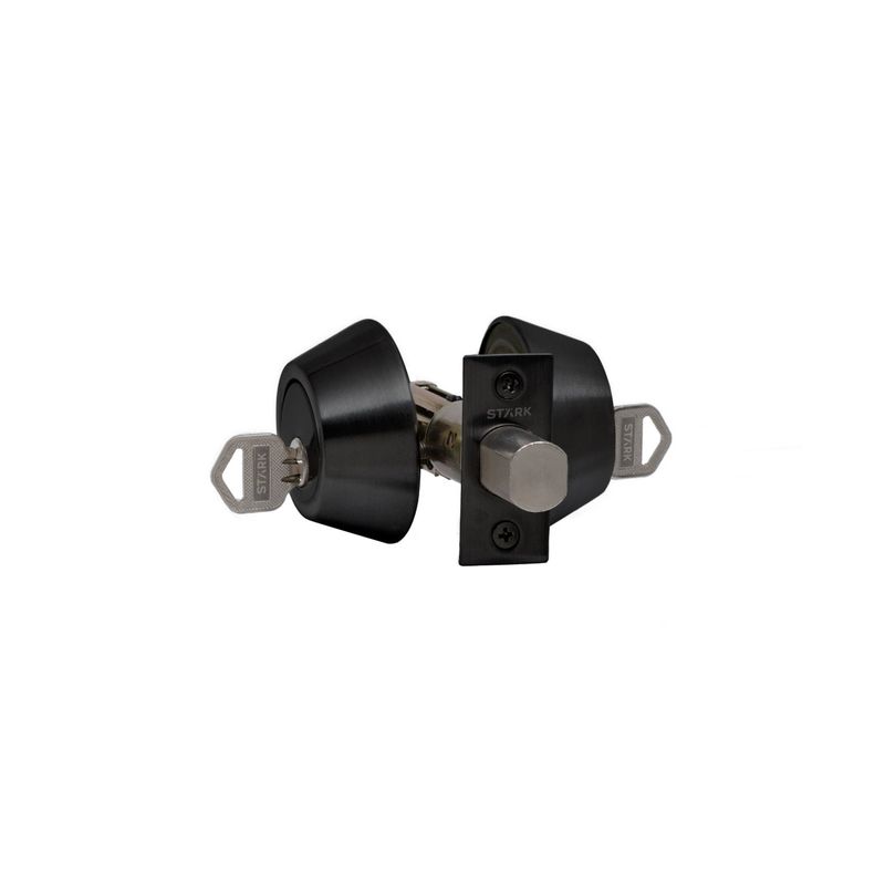 GENERICO - Cerrojo de seguridad cilindro exterior e int Negro mate Stärk Design