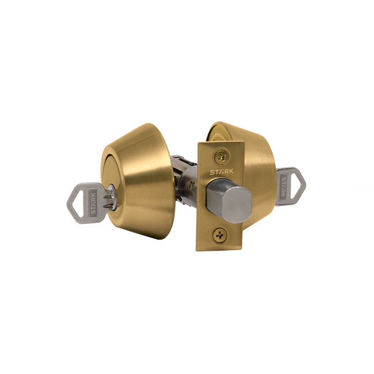 GENERICO - Cerrojo de seguridad cilindro ext e interi Bronce pulido Stärk Design