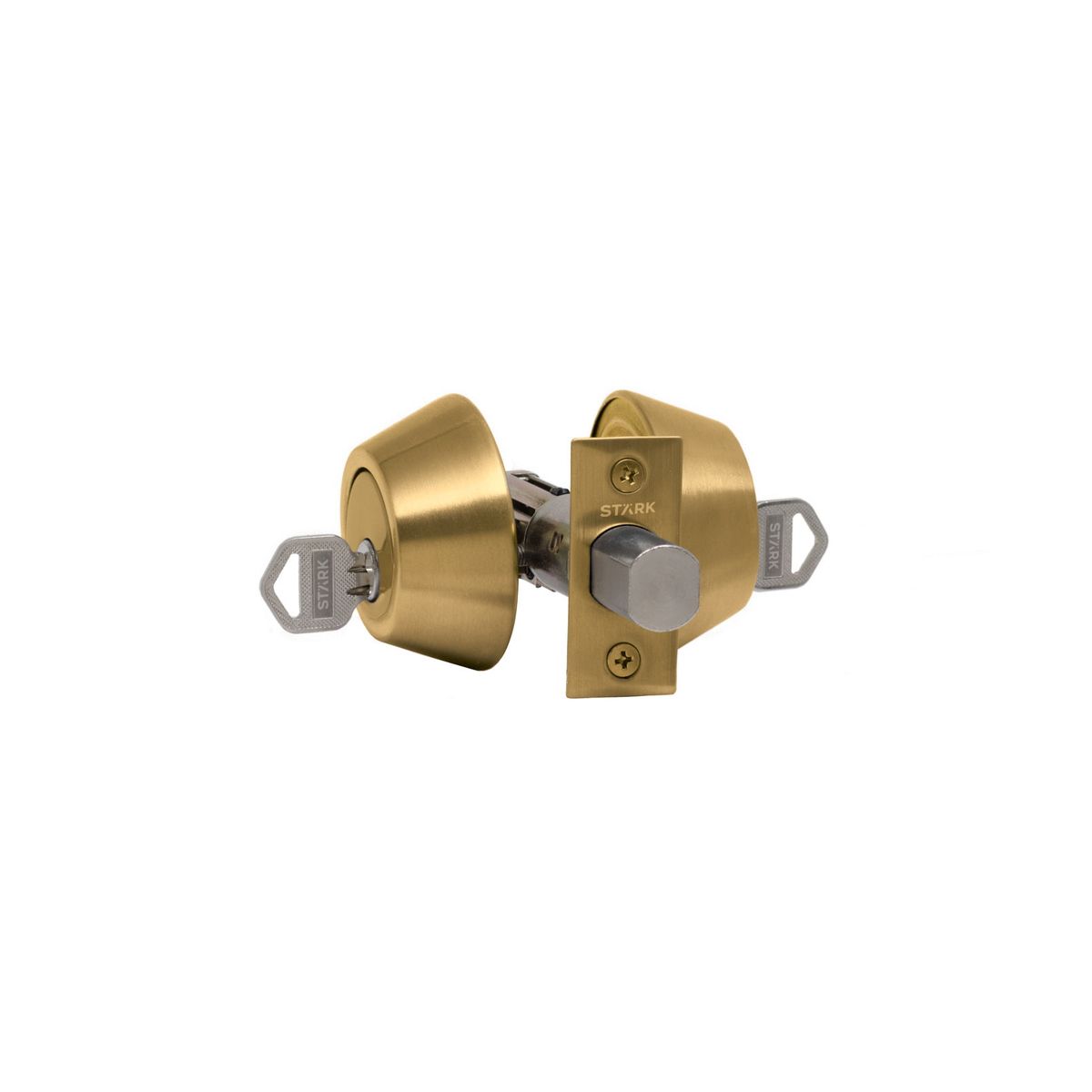 GENERICO - Cerrojo de seguridad cilindro ext e interi Bronce pulido Stärk Design