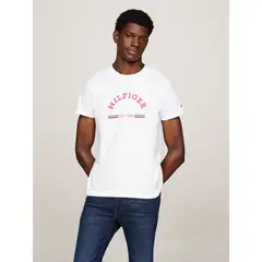 TOMMY HILFIGER - Polera de corte slim con logo Blanco