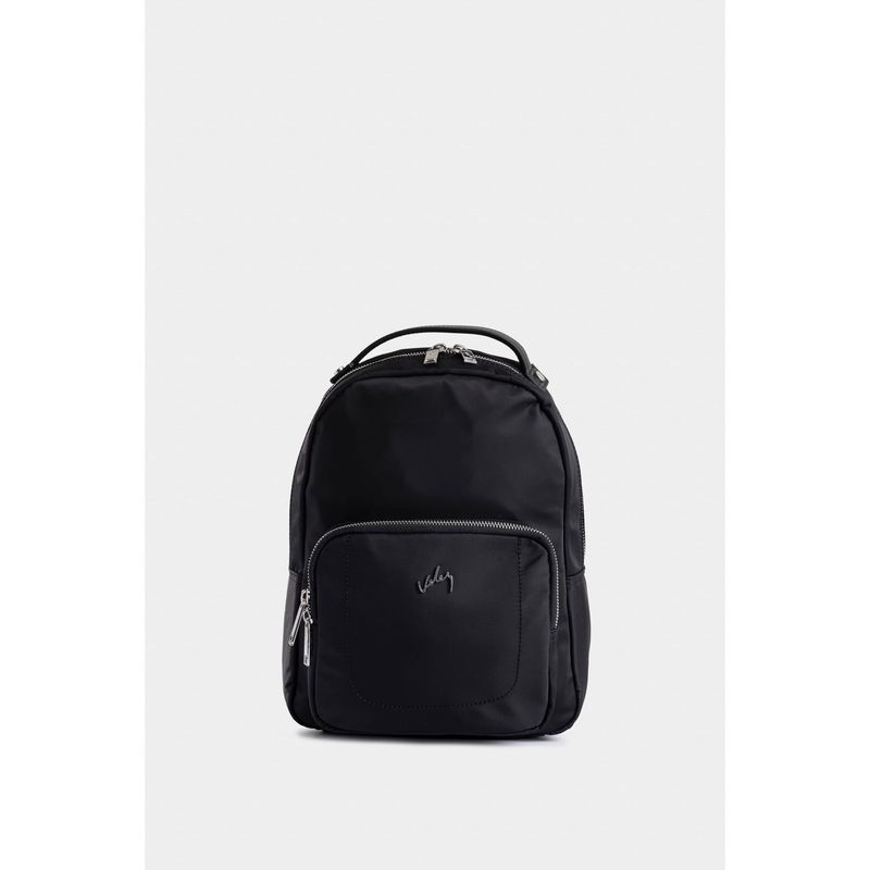 VELEZ - Vélez Mochila Púrpura De Lona Para Mujer Manija Cuero Negro