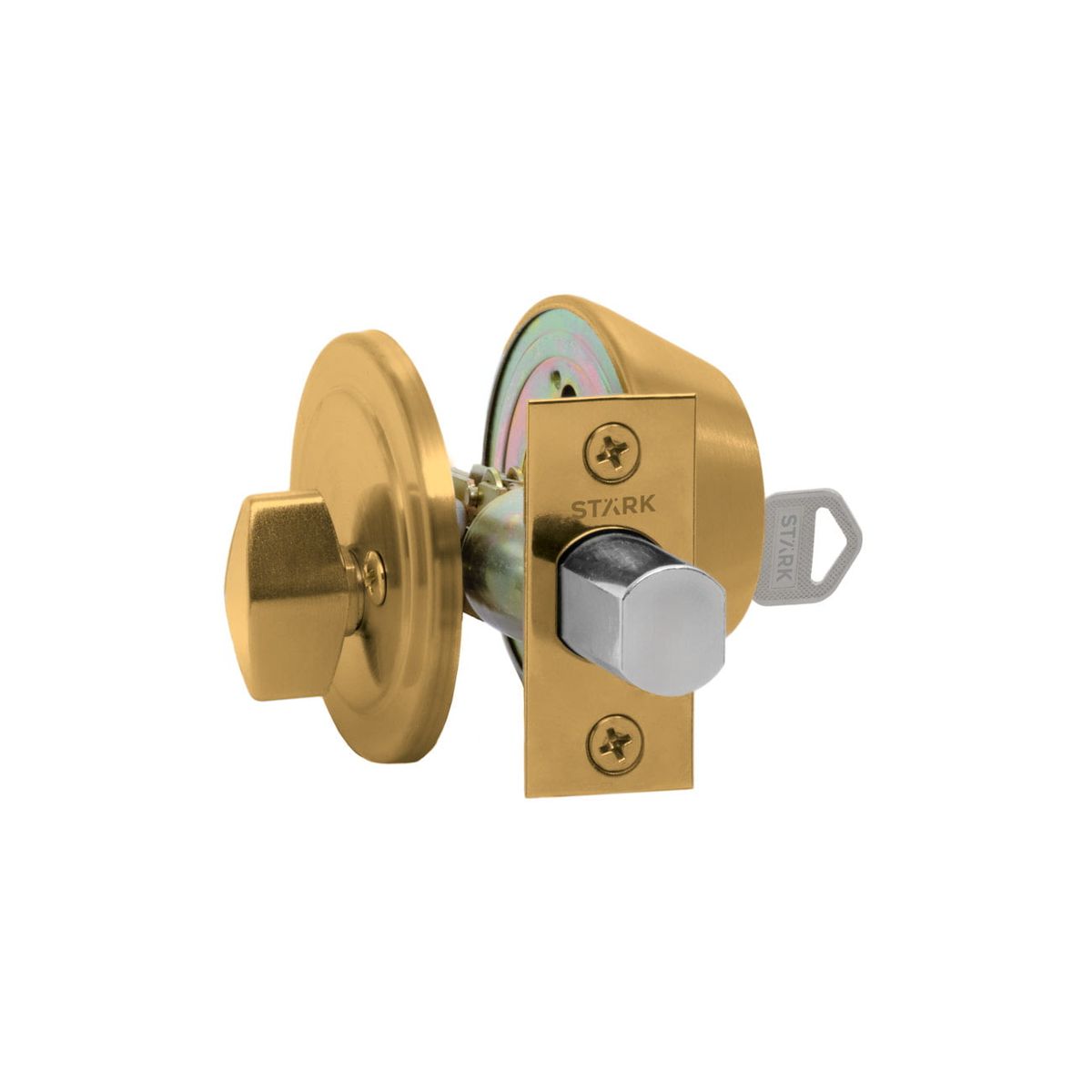 GENERICO - Cerrojo de seguridad cilindro ext y seguro int Bronce pul Stärk Design