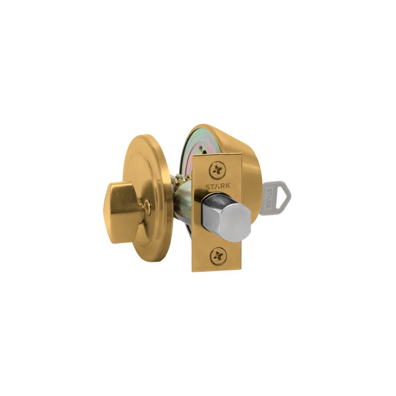 GENERICO - Cerrojo de seguridad cilindro ext y seguro int Bronce pul Stärk Design