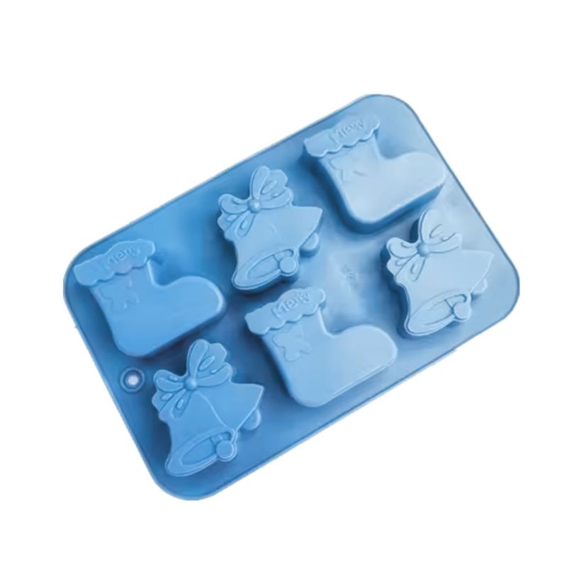 GENERICO - Molde De Silicona Para Queques Tortas Botas Campanas Azul