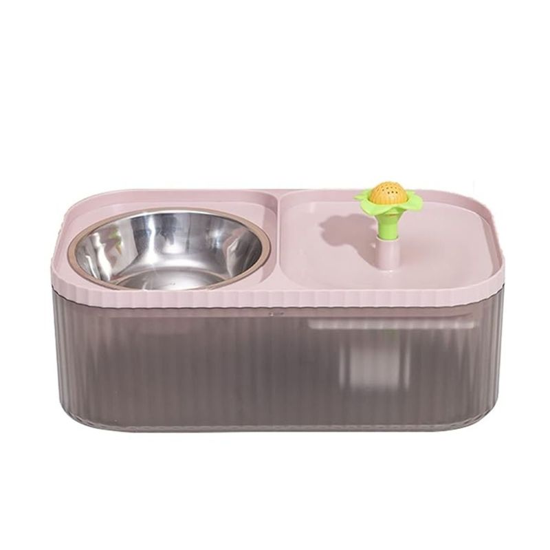 GENERICO - Bebedero Comedero Automático Mascotas Perro Gatos Rosa