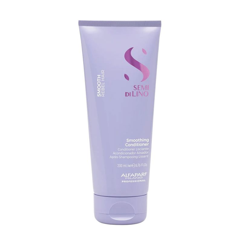 ALFAPARF MILANO - Acondicionador Smooth Rebel Semi Di lino 200ml Alfaparf  AntiFrizz.-