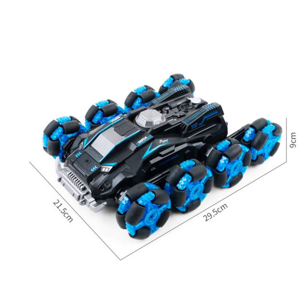 GENERICO - Auto RC control remoto gestual 8 ruedas transformable Azul