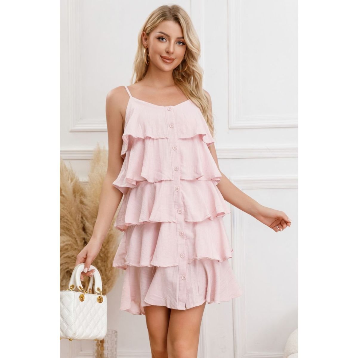 LIKE SHOP - Vestido Mujer Escalonado Corto Casual Eventos Verano Sexy Coqueto 343