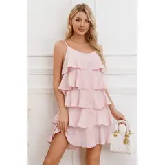 LIKE SHOP - Vestido Mujer Escalonado Corto Casual Eventos Verano Sexy Coqueto 343