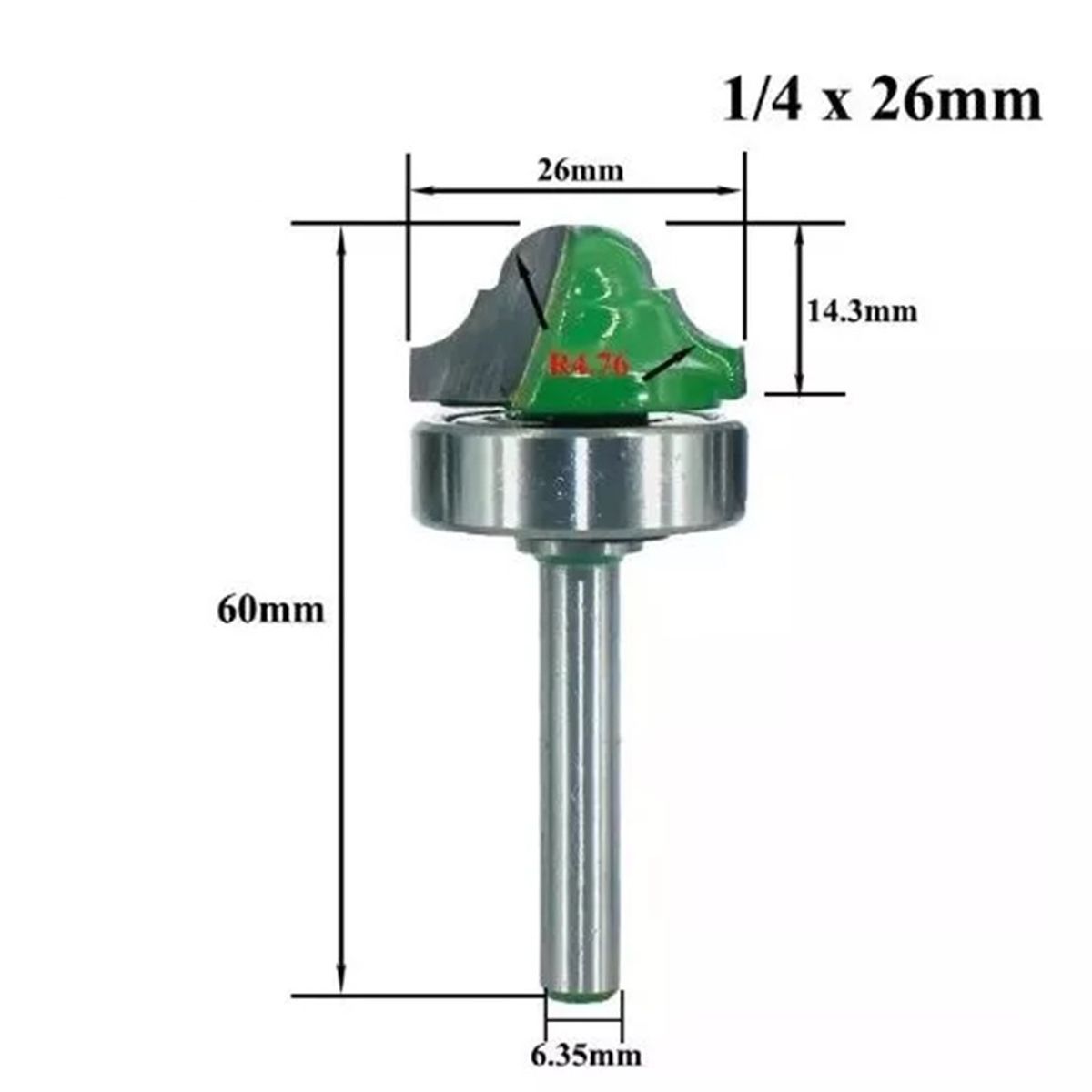 GENERICO - Fresa Madera Moldura Tablero Toma ¼ x 26 mm