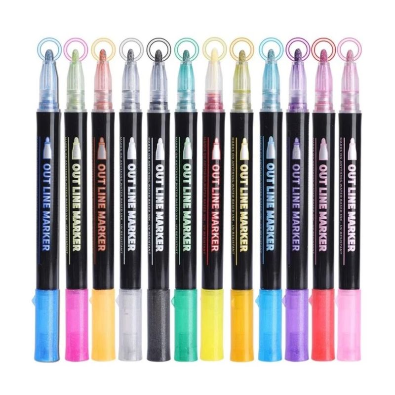 GENERICO - Marcadores Acrilicos 36 Pcs Outline Plumones Punta Fina