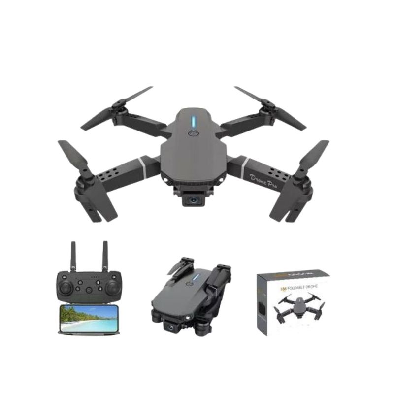 GENERICO - Drone E88 Max Sensor Obstáculos 4K Gps Wifi Color Negro