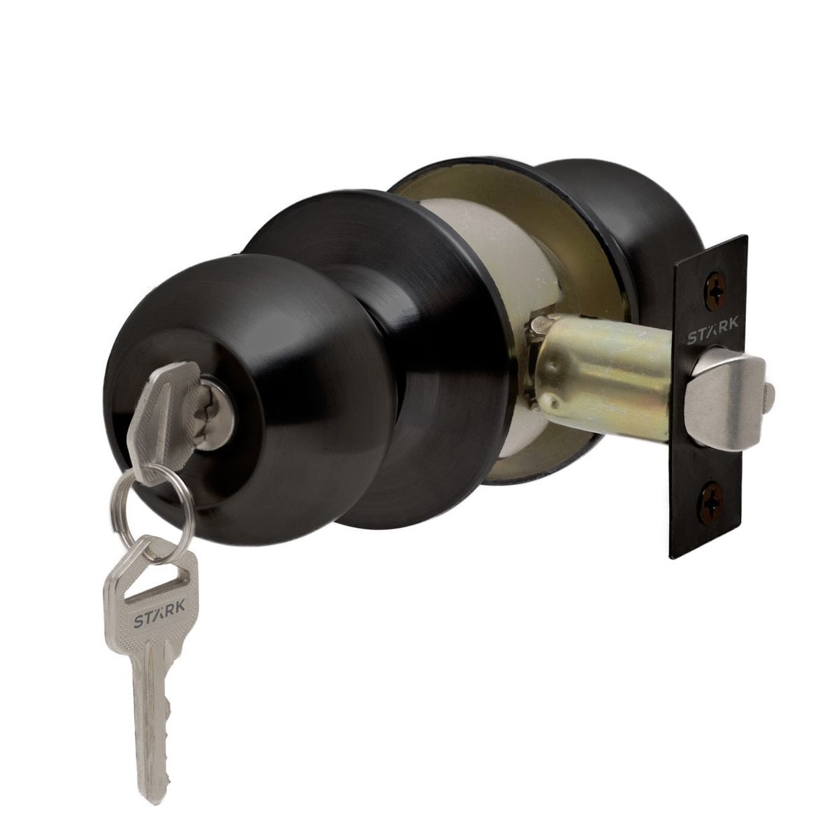 GENERICO - Cerradura de pomo cilíndrica Oficina -Dormitorio Negro Stärk Design