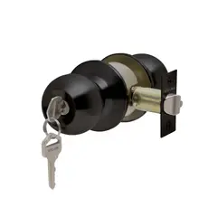 GENERICO - Cerradura de pomo cilíndrica Oficina -Dormitorio Negro Stärk Design