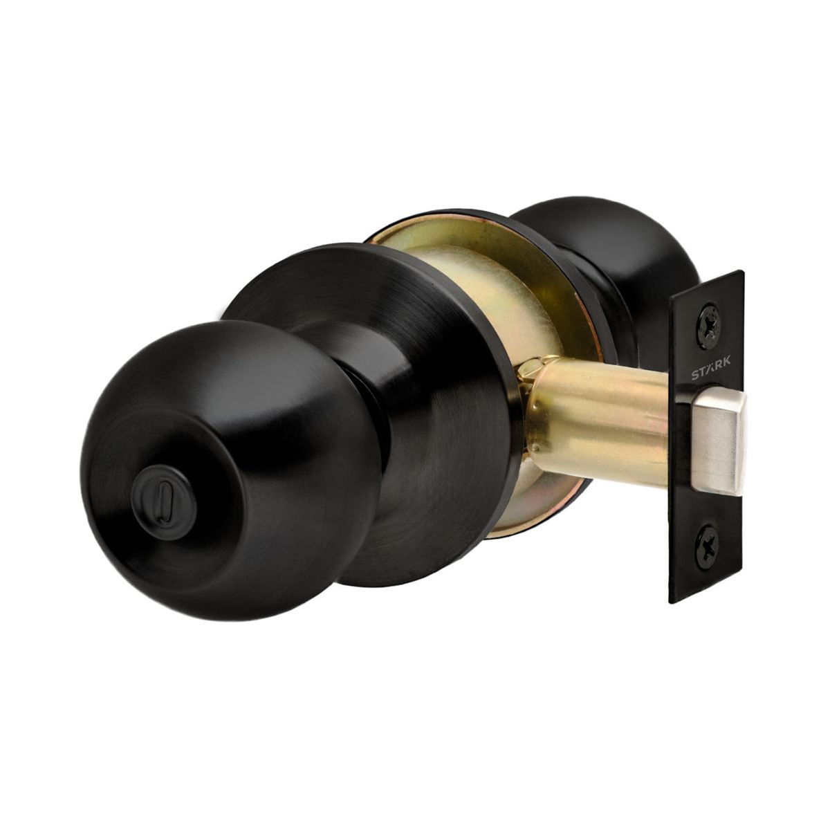 GENERICO - Cerradura de pomo cilíndrica Baño - Dormitorio Negro mate Stärk Design