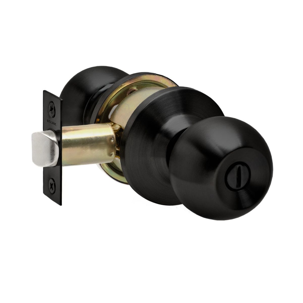 GENERICO - Cerradura de pomo cilíndrica Baño - Dormitorio Negro mate Stärk Design