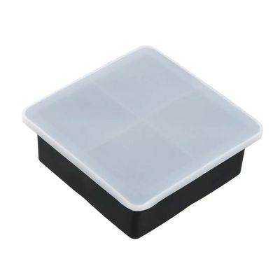 Imagen 2 del producto Cubetera Hielera Molde Silicona 4 Cubos Grandes Con Tapa