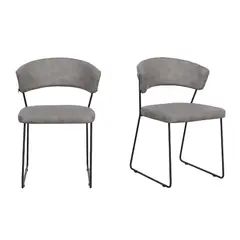 WHITE MARKET - Pack x 2 Unidades Sillas Anne-Claire Gris